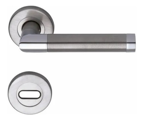 Puerta Manija Tropea Doble Balancin Aluminio Currao Satinado Cromo