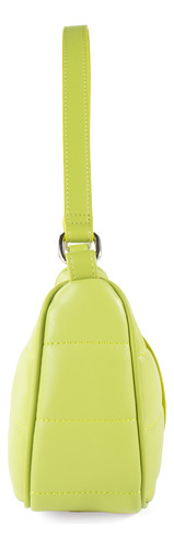 Bolsa Hobo Cloe Para Mujer Acolchada Cierre Metálico Color Verde limón