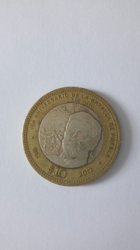 Moneda De $ 10.00 Aniversario De La Batalla De Puebla.