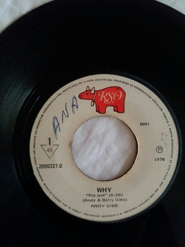 Andy Gibb Why - One More Look At The Night Disco Single 45 