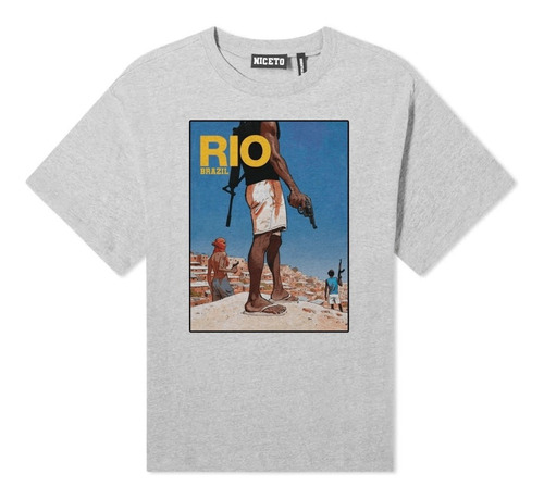 Rio Brasil Remera Diseño Unica En Gris O Blanco