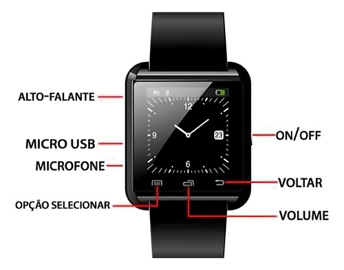 Relógio Smartwatch Inteligente Bluetooth Android Esporte U8