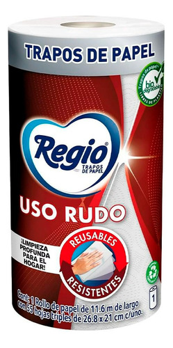 Regio Trapos De Papel Uso Rudo 1 Rollo 55 Hojas