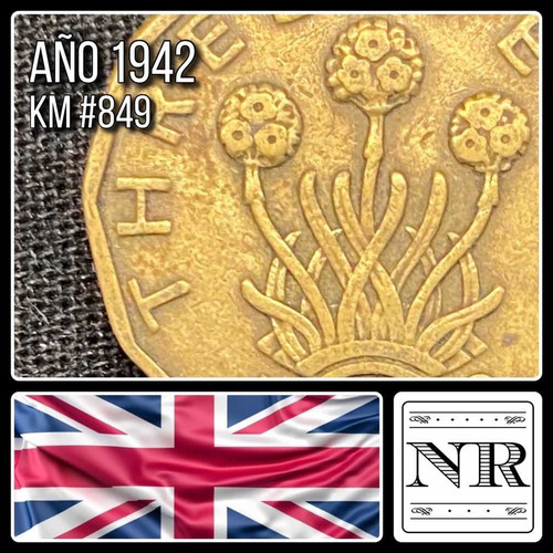 Inglaterra - 3 Pence - Año 1942 - Km #849 - Planta De Ahorro