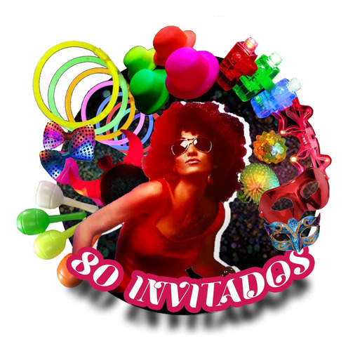 Combo Led Fluor Neon Mix 80 Invitados Cotillon Carioca  