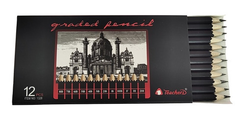 Set 12 Lapices Dibujo Grafito Negros 8b 7b 6b 5b 2h F Hb
