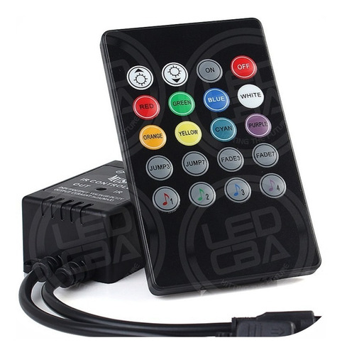 Controladora Rgb Audioritmica 12v 24v Ir 6a + Control + Pila