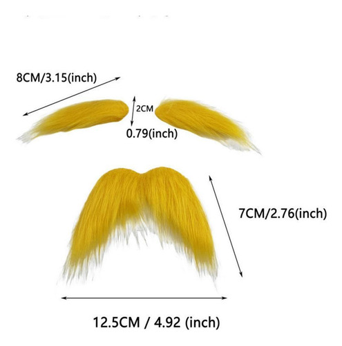 2 Set De Barba Y Cejas Postizas, Facial Barba 16cmx5.5cm