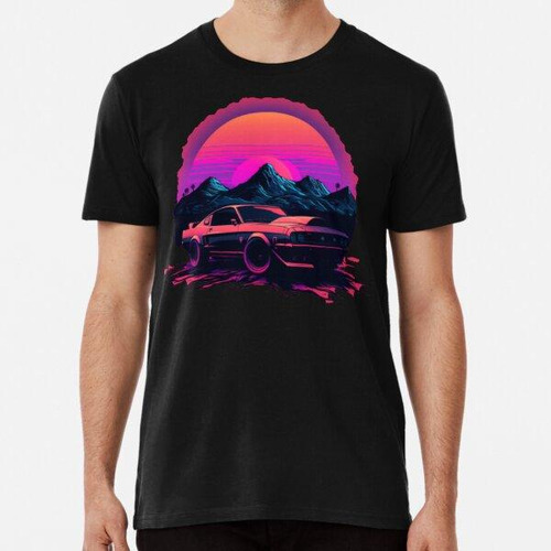 Remera Ford Mustang Shelby Synthwave Sunset Algodon Premium