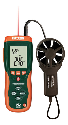 Anemómetro Extech Hd300 Con Medición De Temperatura I R
