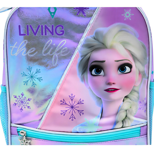 Mochila Escolar Frozen Living The Life Elsa Tornasol And23 Color Turquesa