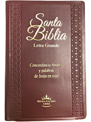 Biblia Letra Grande Concordancia Rvr1960 Vinil Vino Índice