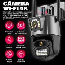 Comprar Camera Dupla Com Sirene 4k Camera Ip Camera Wireless Camera De Segurança Wifi 8 Mp Lente Dupla Zoom Vigilância Detecta Pessoas Dispara Alarme Camera Inteligente Camera Externa Camera A Prova Dagua