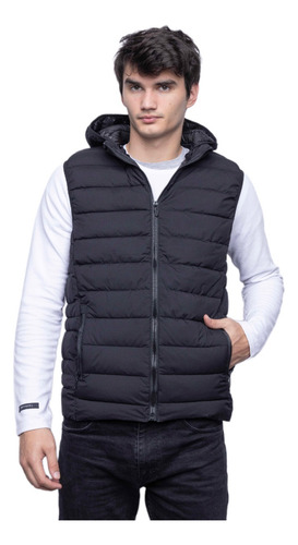Campera Chaleco Hombre Inflado Ultra Liviano Capucha Abrigo