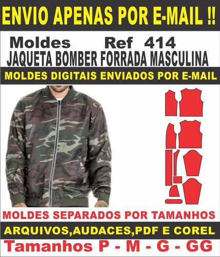 Moldes Jaqueta Bomber Forrada Masculina
