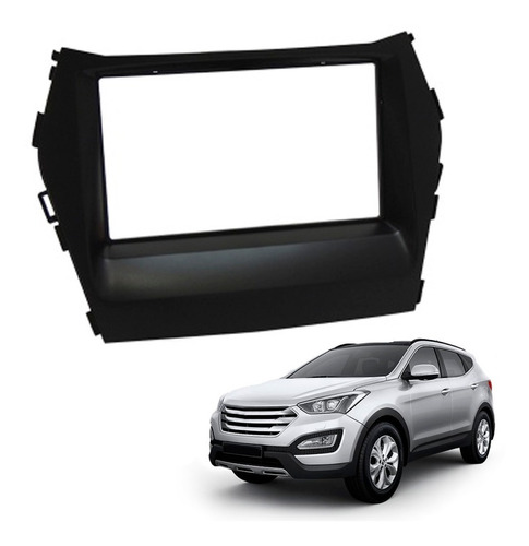 Moldura 2 Din Hyundai Santa Fe 2014 15 Sem Comp. De Bordo 