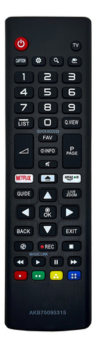 Controle Tv Compatível Com LG Smart 4k Netflix Akb75095308