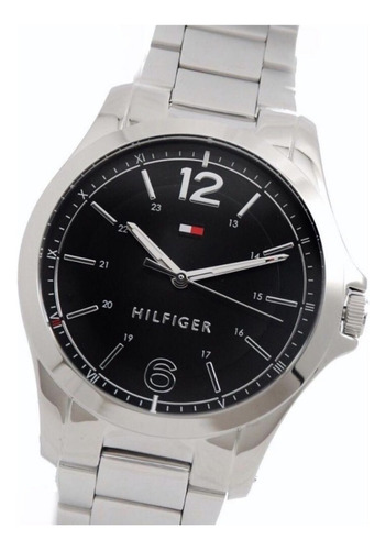 Reloj Tommy Hilfiger Hombre 1791460 Plateado Con Negro 44 Mm