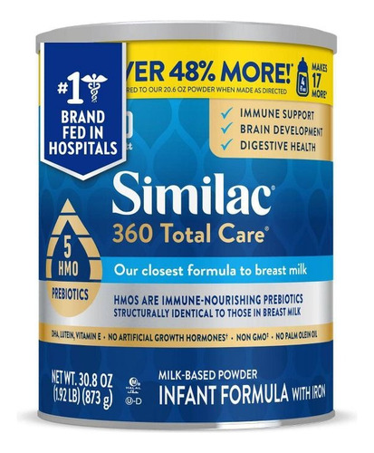 Similac 360 Total Care Fórmula Infantil Polvo-sin Ogm-873gr