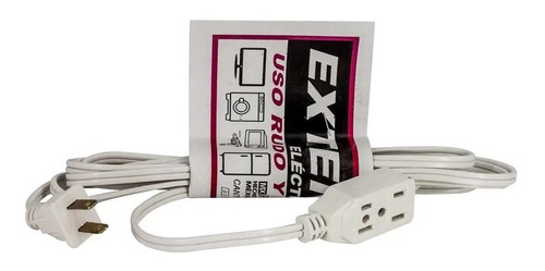 Extensión Eléctrica Duplex Uso Rudo 3 Mts Anti Flama 3 Plug