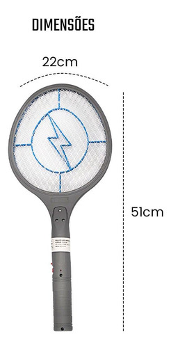 Raquete Elétrica Recarregável Portátil Mata Insetos Bivolt