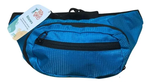 Riñonera Negra Morral Impermeable Color Celeste