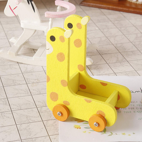 3 Carro De Almacenamiento De Animales, Mini Muebles, Jirafa