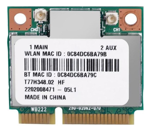 Minitarjeta, Red Ar5b22 De Doble Banda, 300 Mbps, Bluetooth