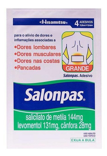 Emplastro Medicinal Salonpas Grande 4 Unidades
