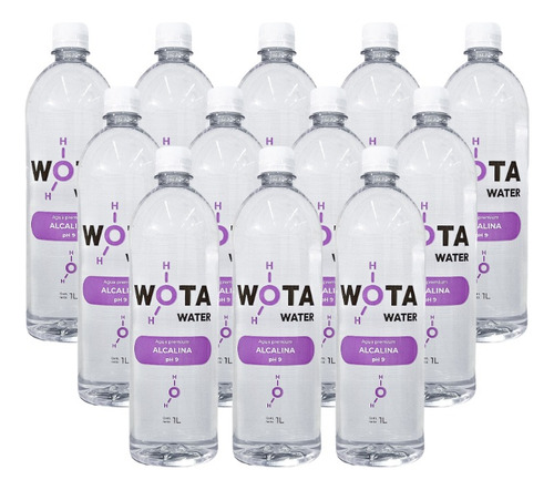 Agua Alcalina Wota Water 12 Botellas 1l