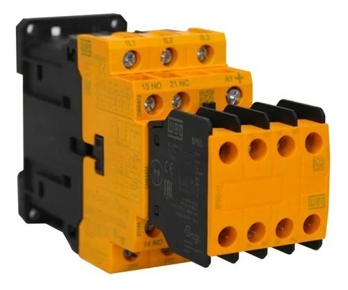 Contator De Segurança Weg 24v 12a Tripolar 2na 2nf Cwbs