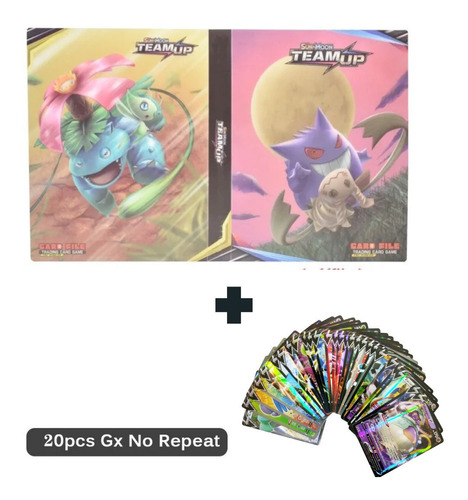 Album Para Cartas Pokemon + 20 Cartas Gx Tomy Español