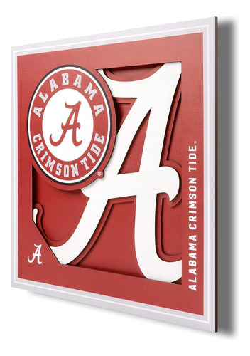 Arte De Pared Tridimensional Logo De Alabama Crimson De...