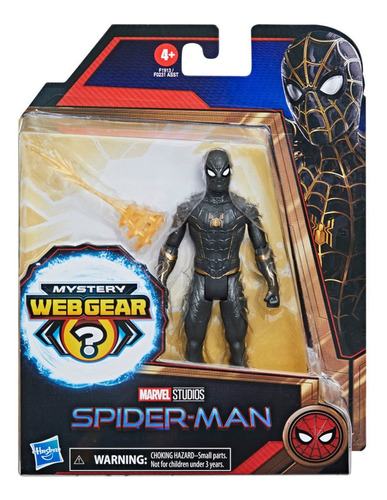 Spider-man No Way Home Mystery Web Gear Traje Negro Dorado