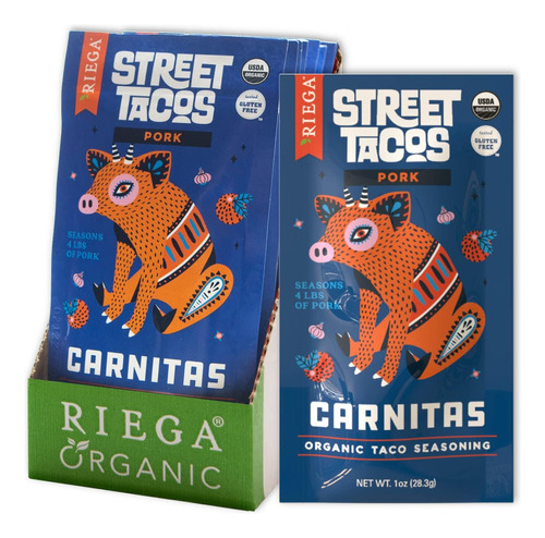 Riega Organic Carnitas Street Taco Seasoning, Perfect Mix Fo