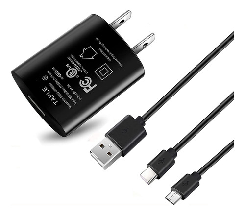 Cargador Con Cable Micro Usb Tipo C Corto De 3 Pies