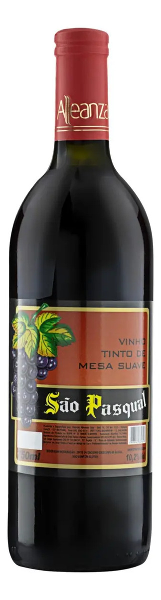 Vinho Brasileiro Tinto Suave São Pasqual Garrafa 750ml