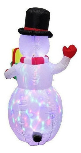 Decoración Inflable Luminosa De Muñeco De Nieve