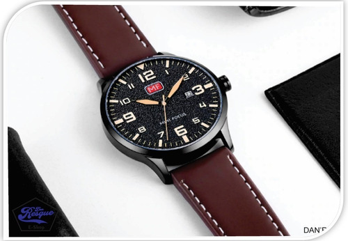 Relógio Mini Focus Mf0158g -marron De Luxo Pulseira De Couro