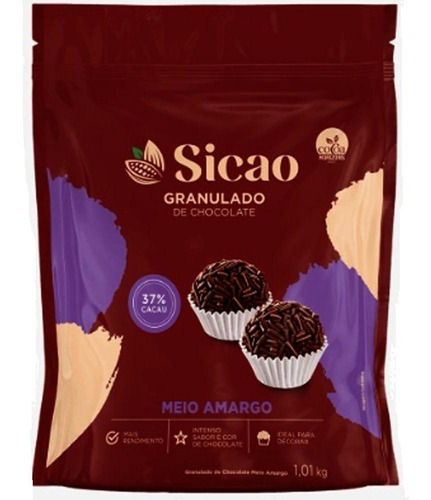 Granulado Vermicelli Sabor Chocolate Meio Amargo 37% Cacau