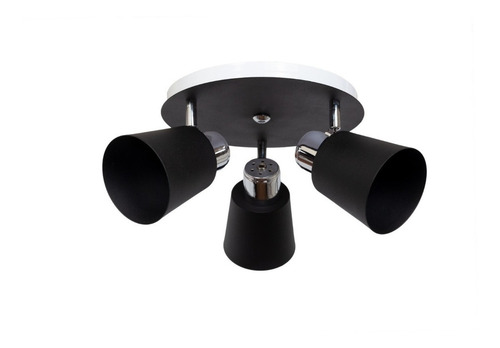 Aplique Plafon Pepa 3 Luces Movil Vintage Apto Ventilador Estructura Negro/cromo