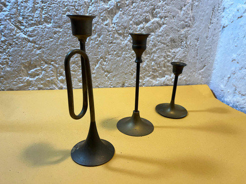 Mini Porta Velas Bronce Vintage