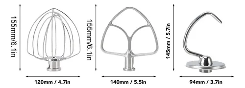 KitchenAid ボール、アタッチメント3種類 Compatible For Kitchenaid Stand Mixer, 3-piece Stainless