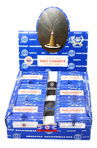 Mayoreo Incienso Premium Satya Nag Champa, 144 Conos Fragancia Nag Champa