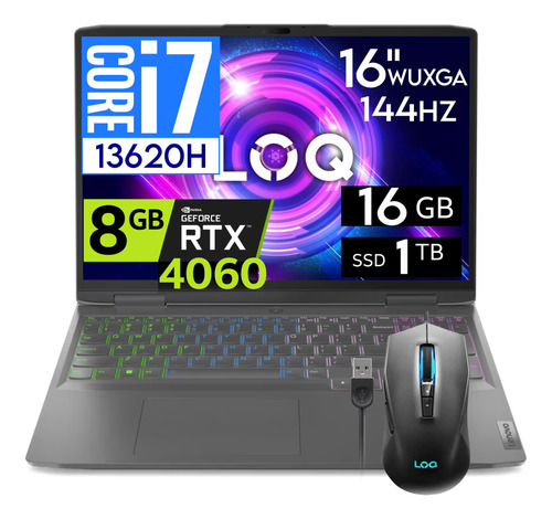 Lenovo Loq 16' Core I7 13620h 16gb 1tb Rtx4060 - 8gb Español