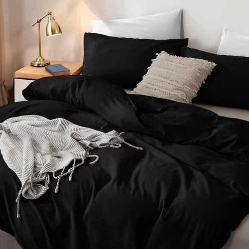 Duvet Cover Liso Microfibra Doble Color Negro