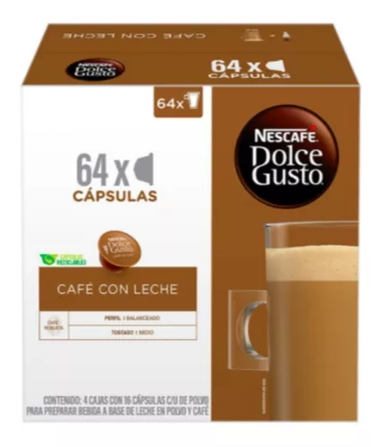 Cápsulas Dolce Gusto® Café Arábica con Leche 64 cápsulas de Cafés