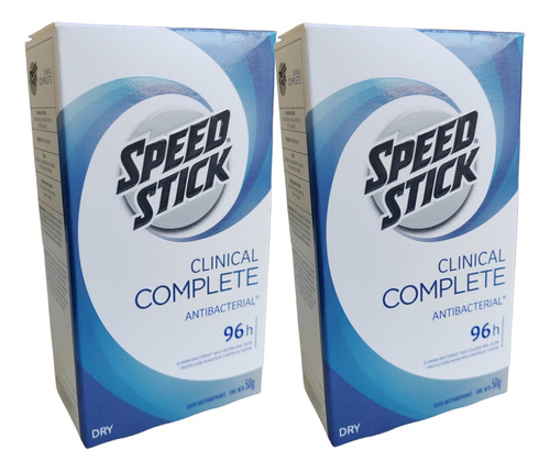 Pack X2 Lady Speed Stick Clinical Dry Antibacterial Men 50g