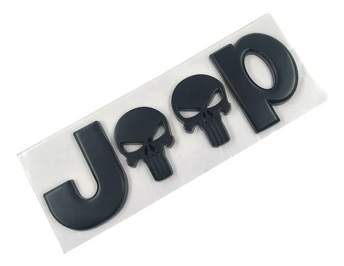 Emblema Insignia Jeep Calavera Negro Satinado