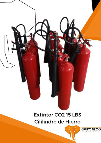 Extintor 15 Lbs Co2 Cilindro De Hierro